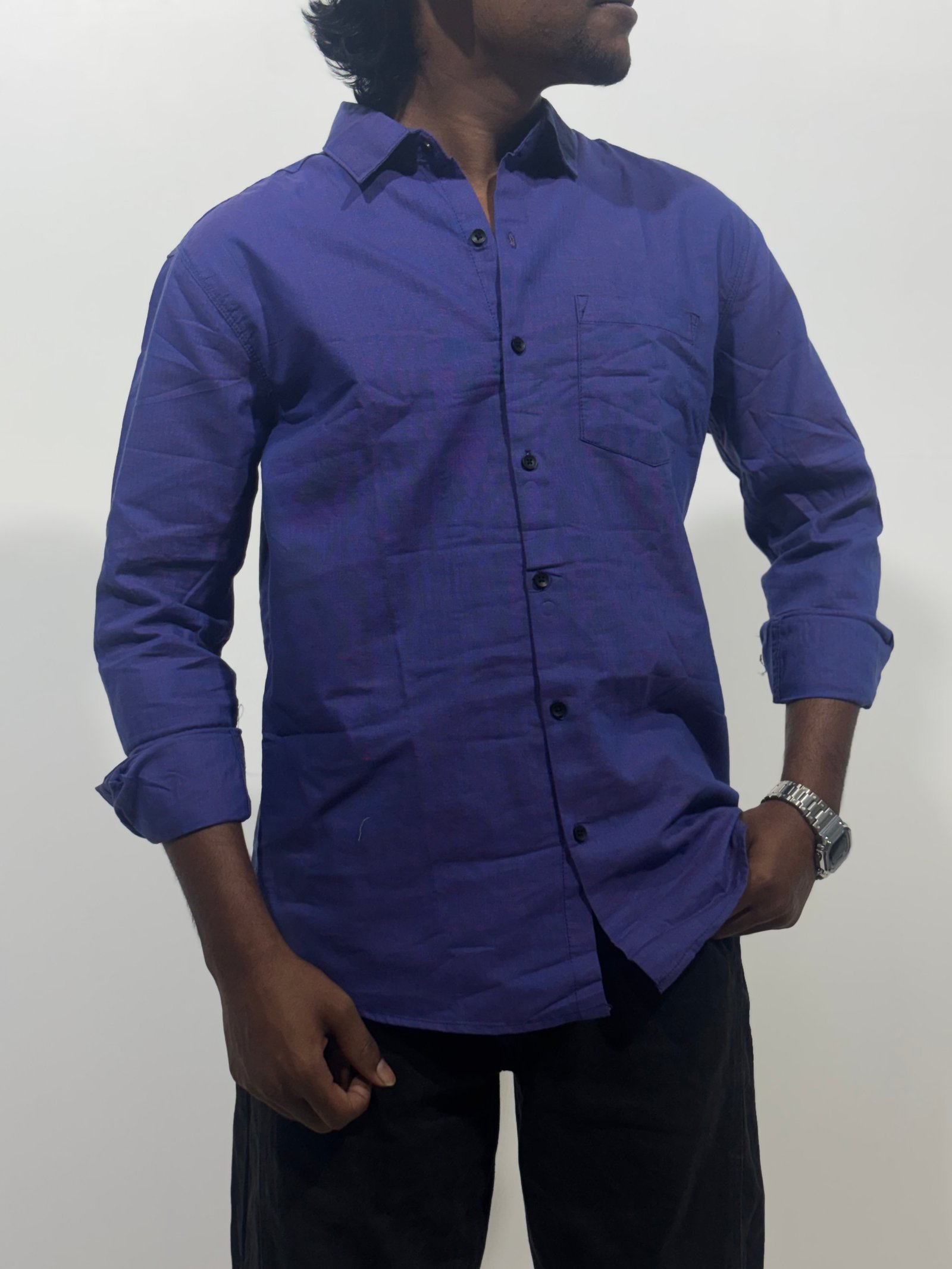Blue Linen Cotton Shirt