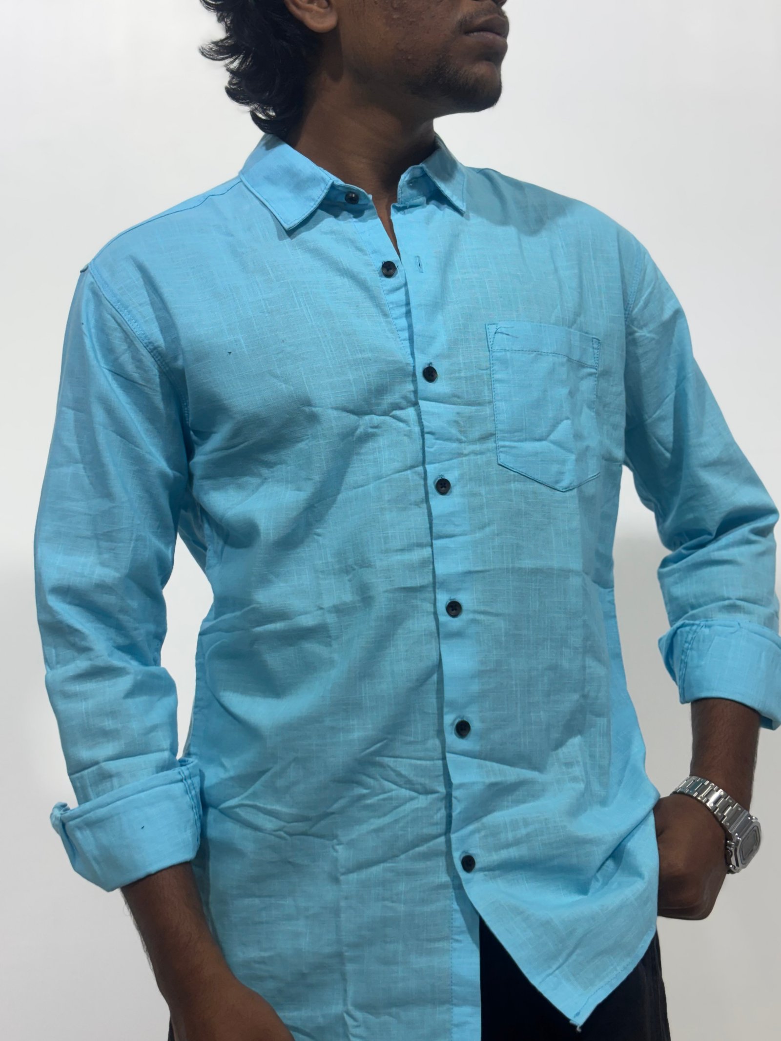 Sky Blue Linen Shirt