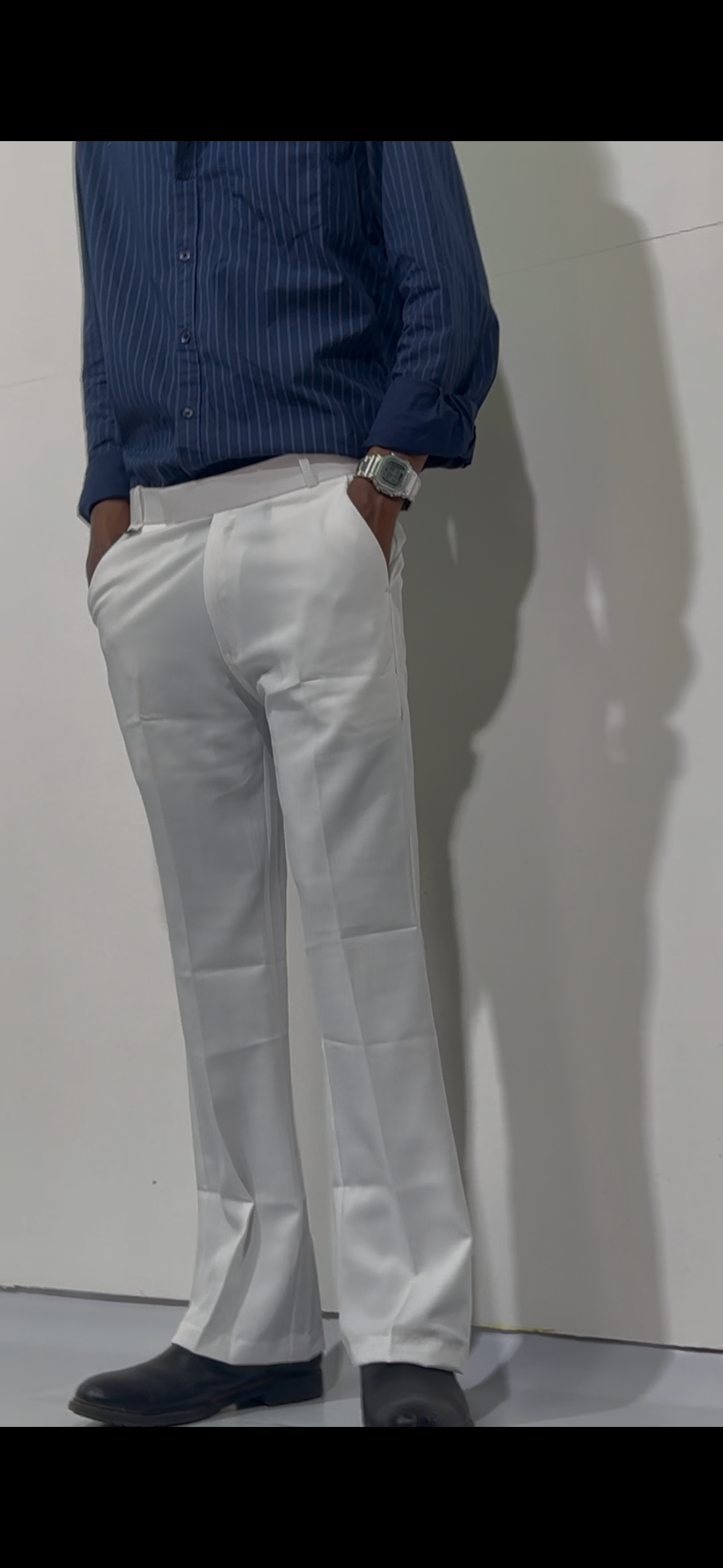 Men’s White Bootcut Pant
